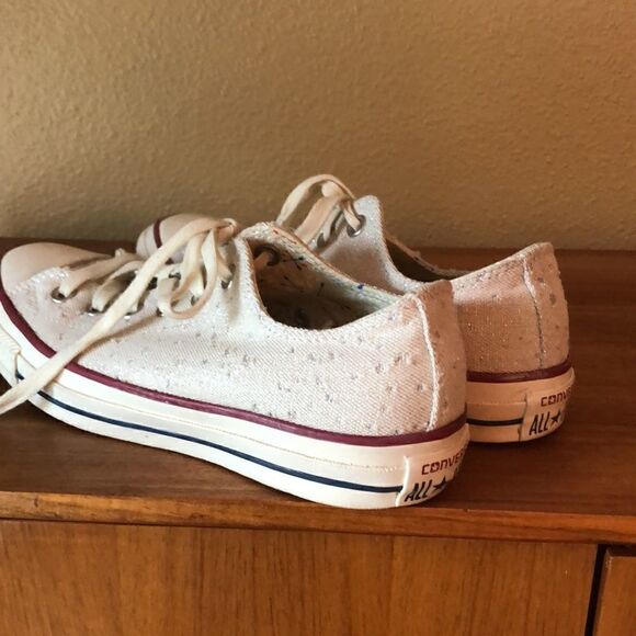 Converse Shoes Allstar low cut natural shoes sparkle! Red & blue arrow print 8 - Picture 7 of 13